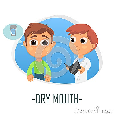 Dry mouth medical concept. Vector illustration. Cartoon Illustration