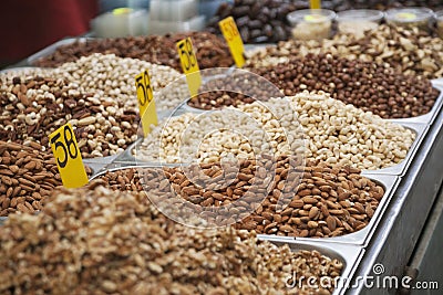 Dry nuts Stock Photo