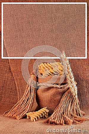 Dry pasta closeup uncooked on background Stock Photo