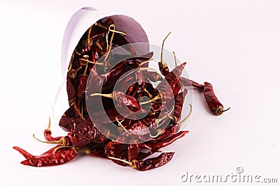 Dry Red Indian Chilli for Spice Stock Photo