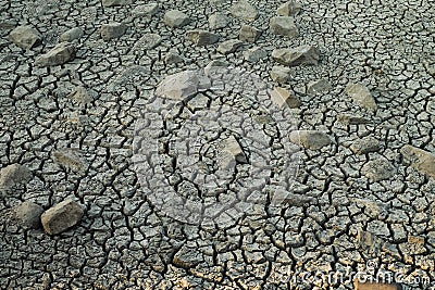 Dry river bed Stock Photo