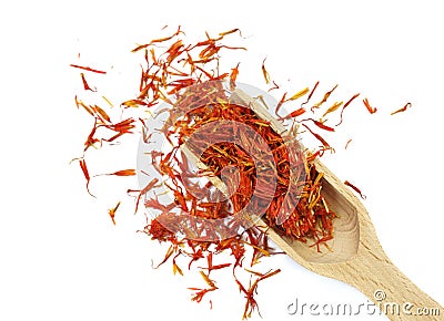 Dry Safflower as spice Stock Photo