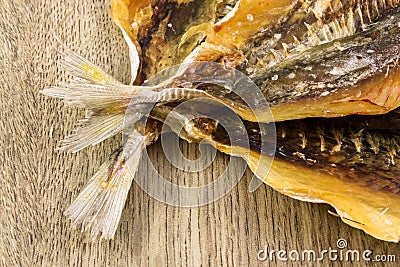 Dry Salted Fish Snack Stock Photo