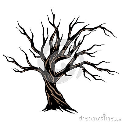 Dry scary tree template Vector Illustration