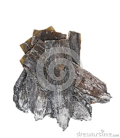 Dry seaweed Dashi Kombu (Laminaria angustata) Stock Photo