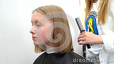 Girl haircut stock footage. Video of ideas, asian, change - 43972748