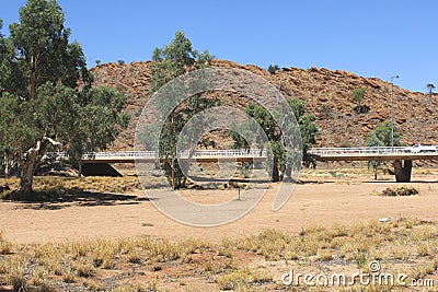 Dry Todd river after a period of dryness, global warming in Alice Springs, Australia Stock Photo