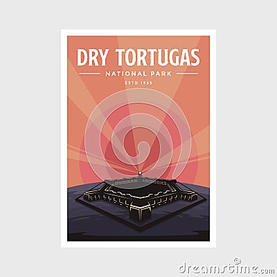 Dry Tortugas National Park poster vector illustration design Vector Illustration