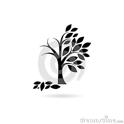 Dry tree icon, dying tree logo Vector Illustration