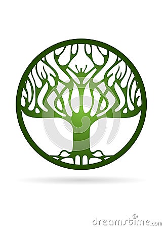 Dry Tree vector logo design, eco-friendly concept. Vector Illustration