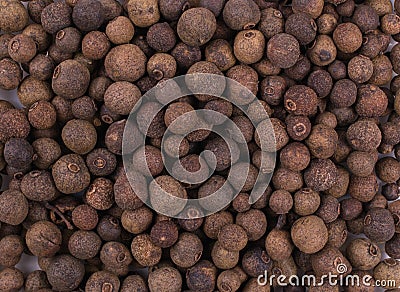 Dry whole allspice, jamaica peppe. Stock Photo