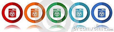 Dryer machine, laundry vector icons, flat icon set for logo design, webdesign and mobile applications, colorful web button Vector Illustration