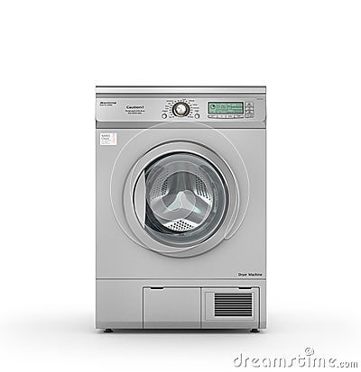 Dryer machine on a white background. Cartoon Illustration