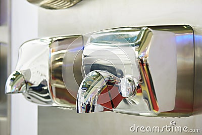 Dryers for hands in store Stock Photo