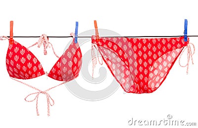 Drying bikini Stock Photo