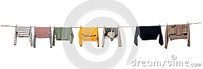 Drying clothes, isolated Stock Photo