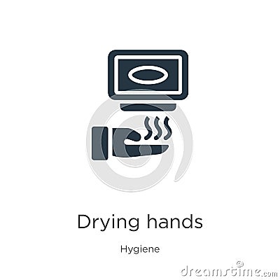 Drying hands icon vector. Trendy flat drying hands icon from hygiene collection isolated on white background. Vector illustration Vector Illustration