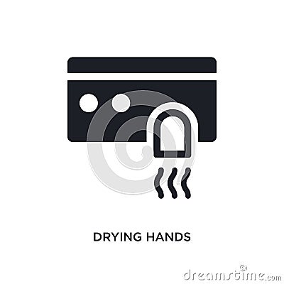 drying hands isolated icon. simple element illustration from hygiene concept icons. drying hands editable logo sign symbol design Vector Illustration