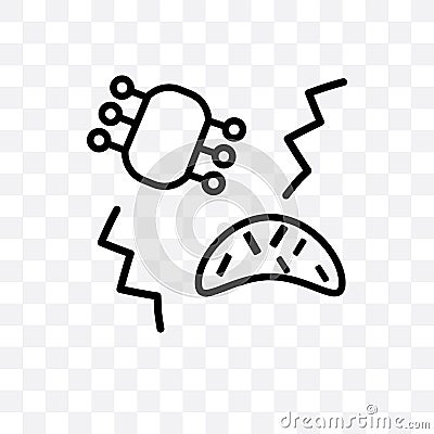 drying hands vector linear icon isolated on transparent background, drying hands transparency concept can be used for web and mobi Vector Illustration
