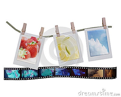 Drying Summer Photos with a Film: Fresh summer elements Stock Photo