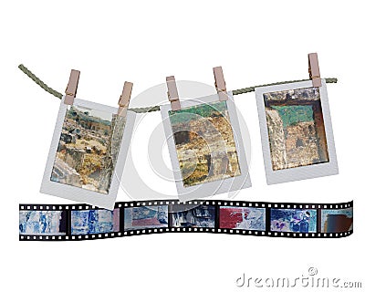 Drying Traveling Photos with a Film: Ruins of the ancient polis Stock Photo