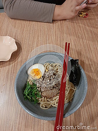 Dryramen truffle ramen food japanese Stock Photo