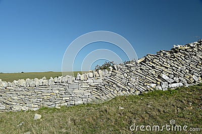 Drystone wall, Durlston Stock Photo