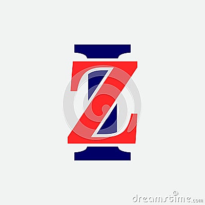 IZ Letter Ambigram Logo Logo Design Vector Template. Stock Photo