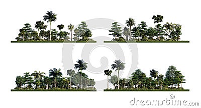 3ds rendering image of 3d rendering trees on grasses field Stock Photo