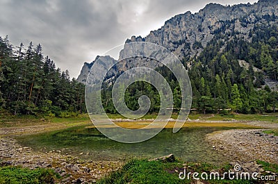 GrÃ¼ner See is a lake in Styria, Austria in a village named TragÃ¶ÃŸ. Stock Photo