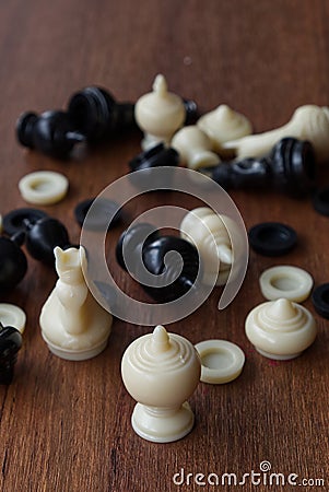 Concept picture of Thai chess characters representing war and death of soldiers Stock Photo