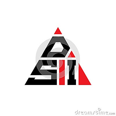 DSI triangle letter logo design with triangle shape. DSI triangle logo design monogram. DSI triangle vector logo template with red Vector Illustration