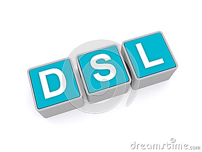 DSL on cube buttons Stock Photo