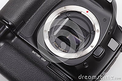 DSLR camera close-up. Stock Photo