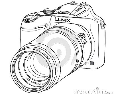 DSLR Digital camera Vector Illustration