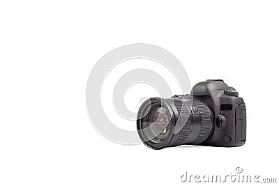 DSLR photo camera on white background Stock Photo