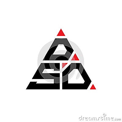 DSO triangle letter logo design with triangle shape. DSO triangle logo design monogram. DSO triangle vector logo template with red Vector Illustration