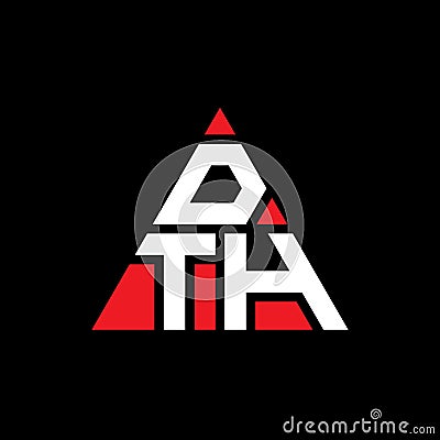 DTH triangle letter logo design with triangle shape. DTH triangle logo design monogram. DTH triangle vector logo template with red Vector Illustration
