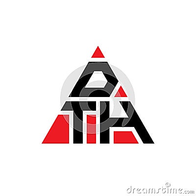 DTH triangle letter logo design with triangle shape. DTH triangle logo design monogram. DTH triangle vector logo template with red Vector Illustration
