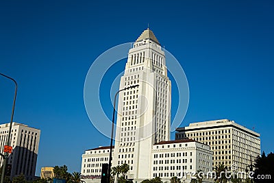 DTLA city skyline buildings widows Stock Photo