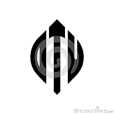 DTV circle letter logo design with circle and ellipse shape. DTV ellipse letters with typographic style. The three initials form a Vector Illustration