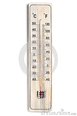 Dual Celsius Fahrenheit scale thermometer Stock Photo