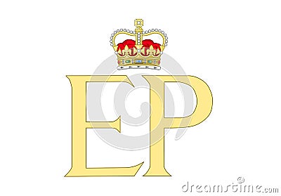 Dual cypher of Queen Elizabeth and Prince Philip of Great Britain Stock Photo