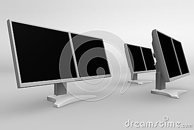 Dual LCD displays 09 Stock Photo