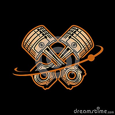 Dual piston logo illustration creative concept Vector Illustration