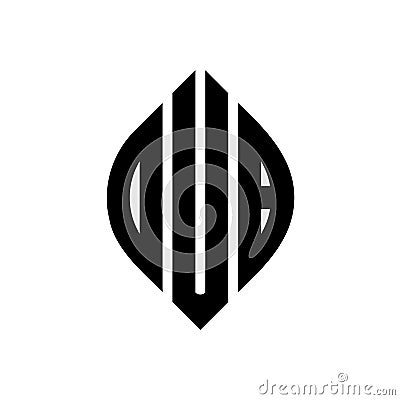 DUB circle letter logo design with circle and ellipse shape. DUB ellipse letters with typographic style. The three initials form a Vector Illustration