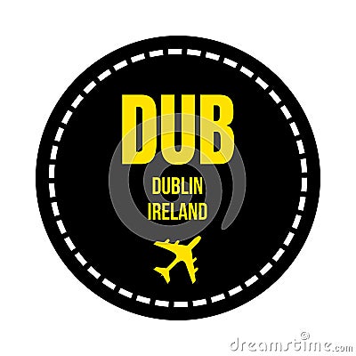 DUB Dublin airport symbol icon Cartoon Illustration