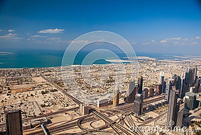 Dubai aerial view Stock Photo