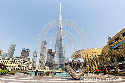 Dubai Burj Khalifa Kalifa skyscraper building skyline architecture mall in United Arab Emirates Editorial Stock Photo