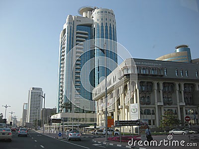 Dubai - business district between airport and harbour area Editorial Stock Photo